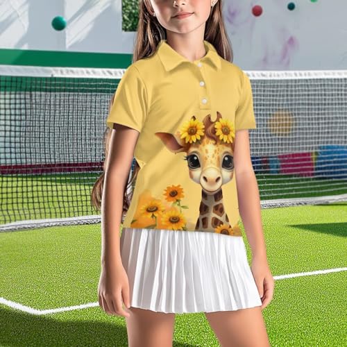 Tongluoye Golf Shirts for Girls Short Sleeve Dry Fit Polo Shirt with Collared Kids Outfits3