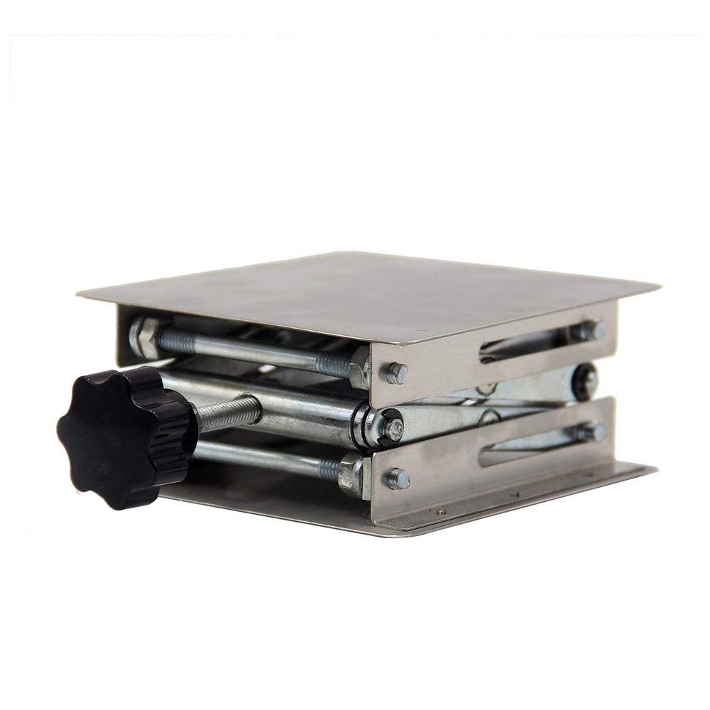 Piattaforma Elevatrice A Forbice In Acciaio Inox Per Laboratorio, Altezza Regolabile 45-158 Mm, Piano 100x100 Mm, Per Esperimenti Di Fisica E Chimica