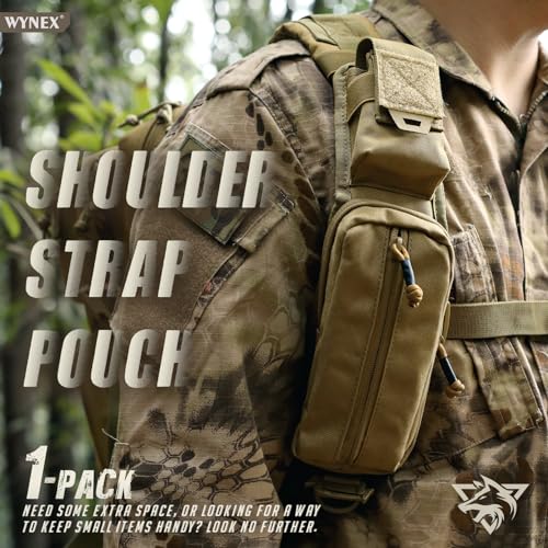 Wynex WY-0216K-A1 Molle Accessories Pouch Of Double Zipper Pocket Version, Backpack Strap Pouch Shoulder Strap Molle Attachment Tactical Accessories Bag Shoulder Starps Zipper Pocket Additional Phone Holder thumb #1