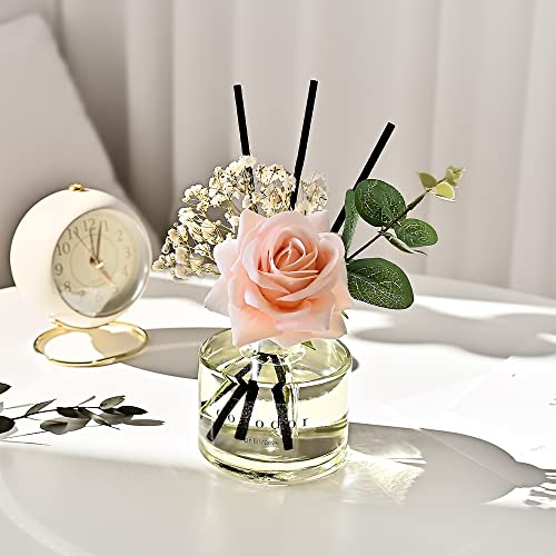 Image of COCODOR Rose Flower Reed Diffuser /White Jasmine /6.7oz /1Pack / Home Fragrance Scent Essential Oil Stick Diffuser for Bedroom Bathroom Home Decor for Women