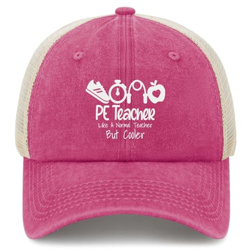 Pe Teacher Like A Normal Teacher But Cooler Hat Cycling Cap for Her Pink