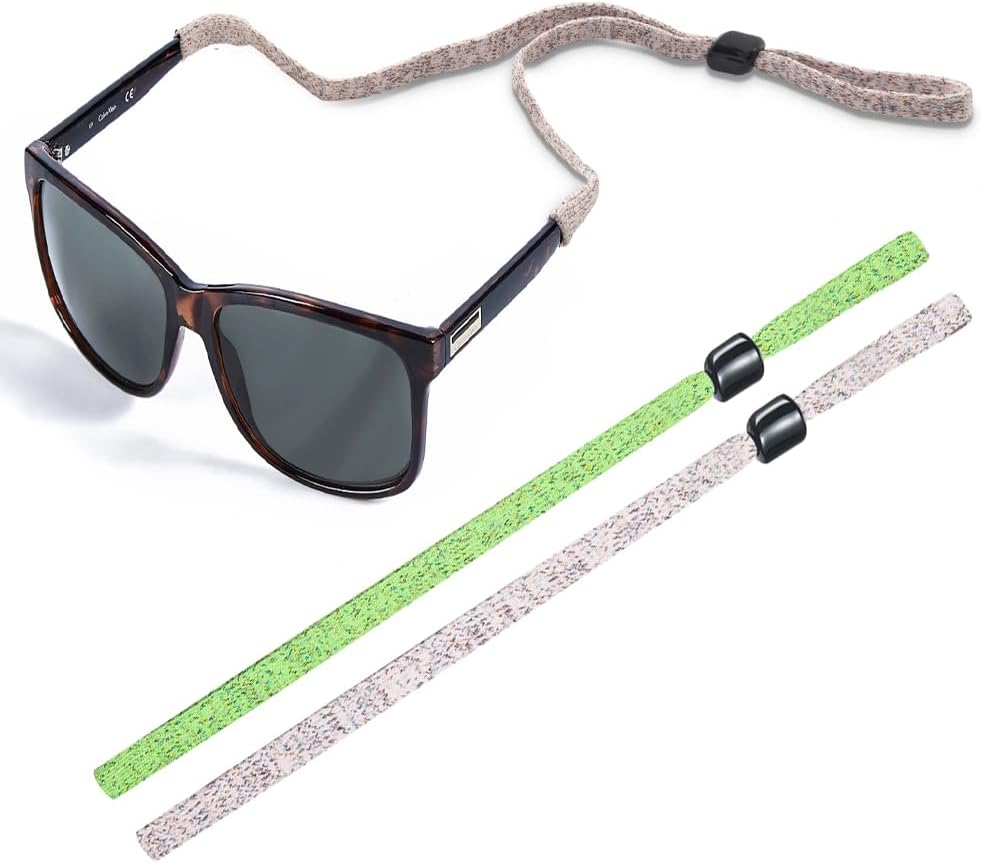 SHINKODA Glasses Athletic Strap Sunglasses Retainer Necklace Eye Glass Cord Holder Keep Glasses from Sliding Elastic Glasses Band Hold Eyeglasses in Place - Pack of 2