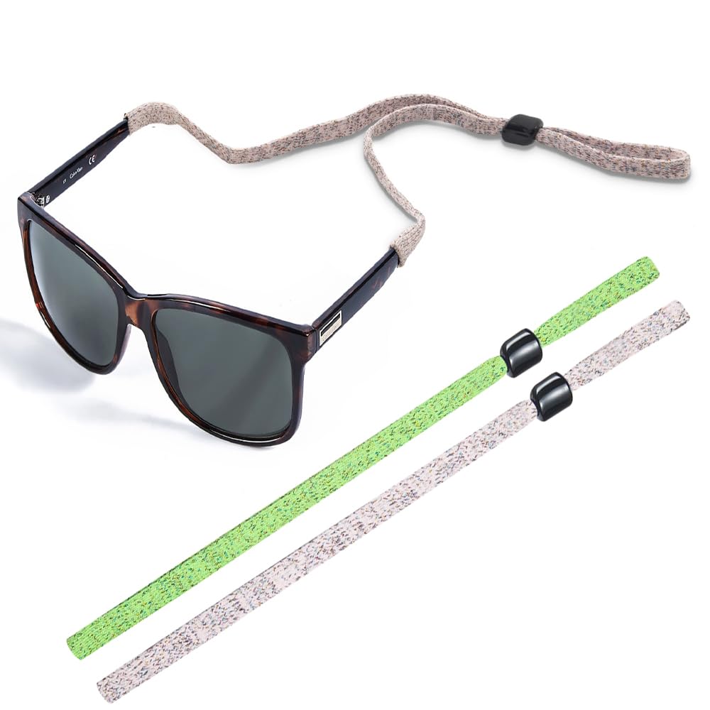SHINKODA Glasses Athletic Strap Sunglasses Retainer Necklace Eye Glass Cord Holder Keep Glasses from Sliding Elastic Glasses Band Hold Eyeglasses in Place - Pack of 2