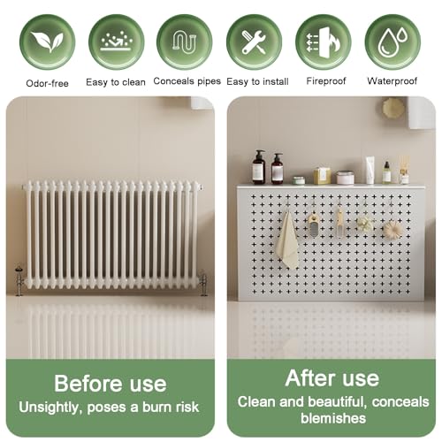 Cache-radiateur moderne armoire de chauffage PVC 50 x 60 x 15 cm - 4