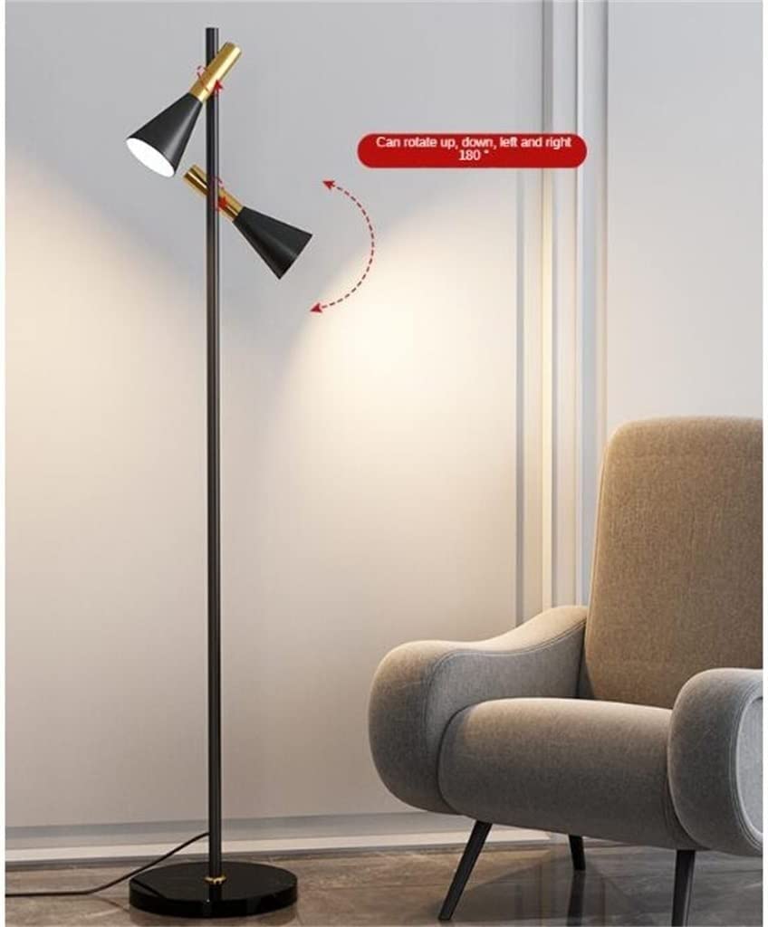 Lampa Podłogowa Regulowana Lampa Podłogowa LED Dom Salon Sypialnia Badania Dekoracja Marmurowa Podstawa Światło Stojące Sypialni Salonu(Black)