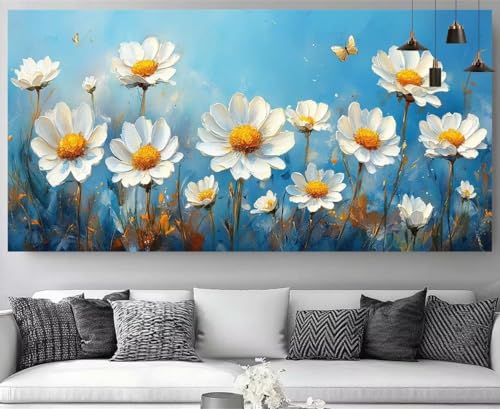 Fleur Diamond Painting XXL 50x100cm | Loisir Créatif Adulte et Cristal Strass 5D