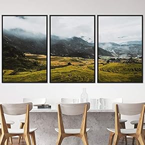 signwin 3 Piece Framed Canvas Wall Art Mountain...