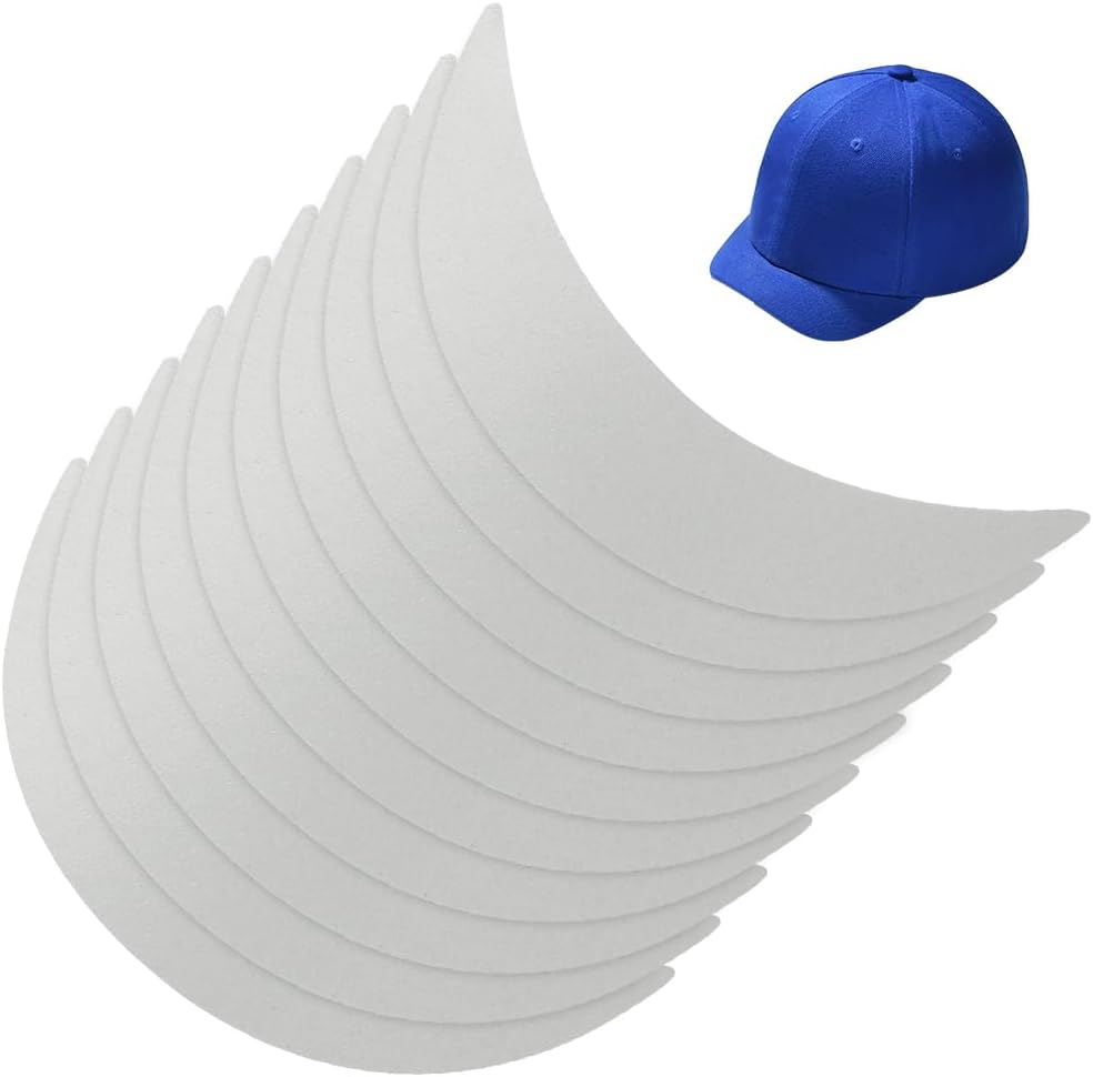 BENECREAT 10Pcs Cornsilk Plastic Brim Hat, Crochet or Knit Brim Stiffener Cap Visor Insert 7.36x1.57inch for Craft Sewing Caps Supplies Making, 1mm Thick
