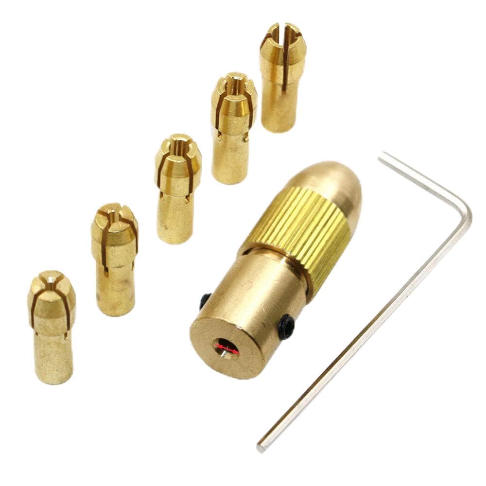 7 Pieces Mini Electric Drill Bit Drill Chuck Set Power Tool Abs Plate with Shaft Aluminum Plate Creative and Exquisite Workmanship Durability