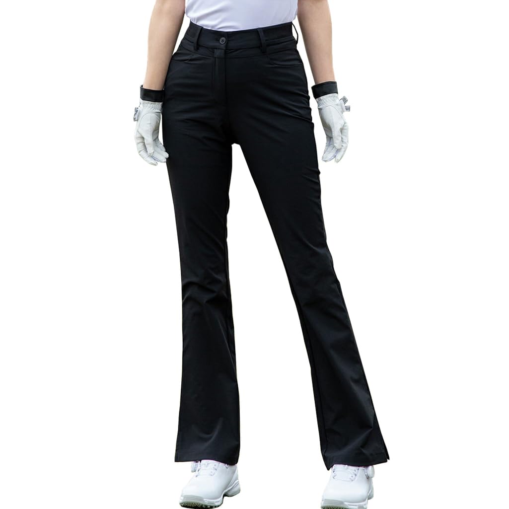 Damen Golfhose Sommer Leichte Hohe Taille Dehnbare Hose Bootcut Bürohose Mit Taschen