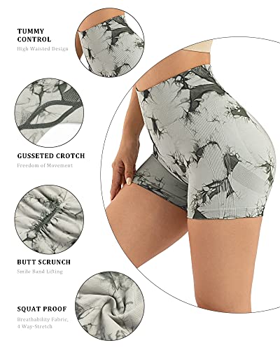 Image of GILLYA Workout Shorts for Women 3.6 Inch Scrunch Butt Lifting High Waist Seamless Biker Shorts for Running Gym Yoga