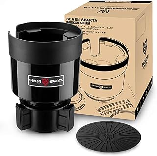 Seven Sparta Car Cup Holder Expander Organizer Adjustable Base (Black)