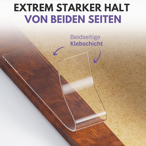 Filzada® 4 Meter Starkes Doppelseitiges Klebeband Extra Stark Transparent - 20x1 mm Nano Tape - Klebeband Doppelseitig Extra Stark Multifunktional - Spurloses Nanotape - Nanoklebeband