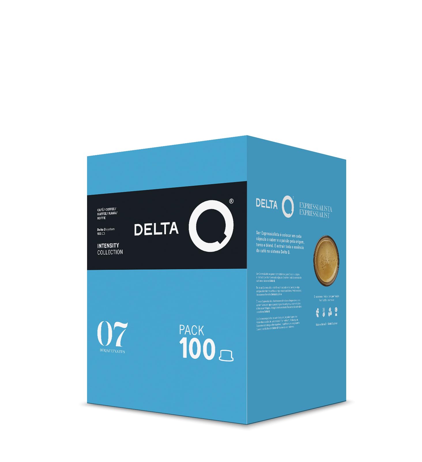 Delta Q Cápsulas de Café Molido DeQafeinatus Intensidad 7 Espresso Descafeinado Sabor Caramelo