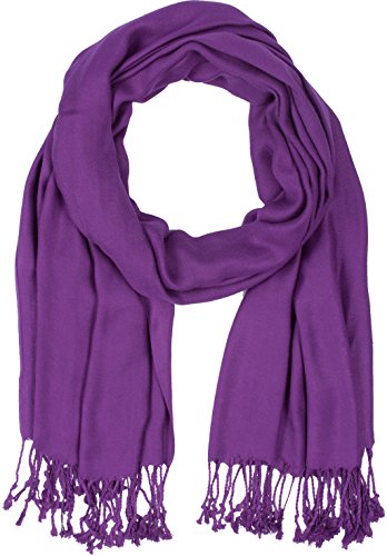 Sakkas 198cm x 71cm Textile Bio Bambou (rayonne) Doux Couleur Unie Pashmina Châle/Echarpe/Etole - Violet Cover