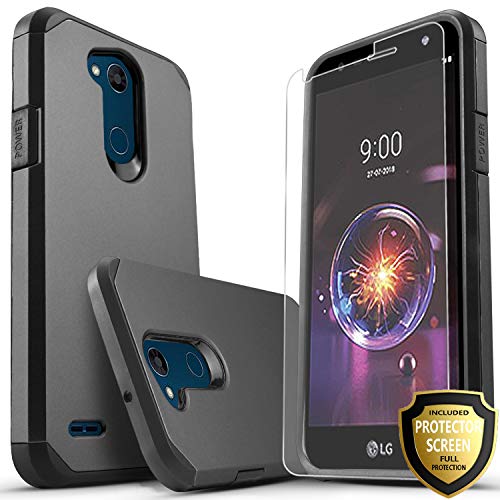 STARSHOP LG Fiesta 2 Phone Case, LG X Power 2 Case, LG Fiesta LTE Case, LG X Charge Case, [Shock Absorption] Impact Advanced Protective Phone Cover with [Premium HD Screen Protector] [Black]