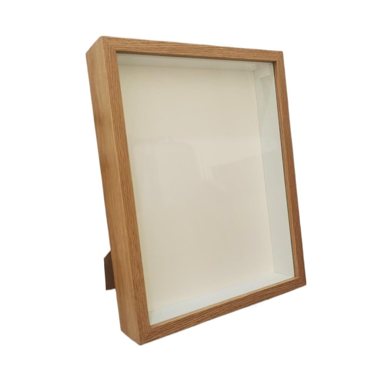 Photo Frames Shadow Box Depth 3cm Wooden Photo Frame For Displaying Three-Dimensional Works DIY Wood Picture Decor(Wood Color Frame,25X25cm)