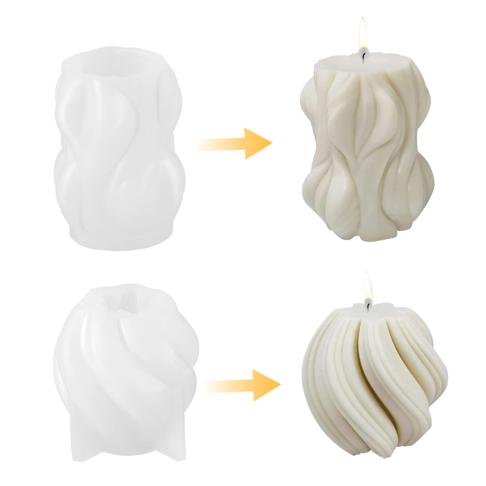 Artibetter 4pezzi Stampi in Silicone Per Candele Forma d Per Fabbricazione Candele Fai Da Te Sapone e Decorazioni Per Casa
