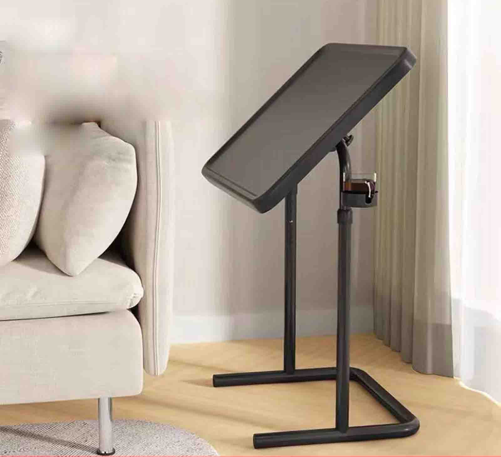 Overbed Table with Wheels,Bedside Table Removable Folding Tilt Laptop Table Space Saving,Hospital and Home Medical Use (Black Without Wheels)