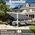 Heavy Duty Extra Large Metal Carport with Vertical Roof Design - All Weather Protection Galvanized Steel Shelter for 2 Car, Dual Vehicle, RV and Boat Storage (20x20 FT)