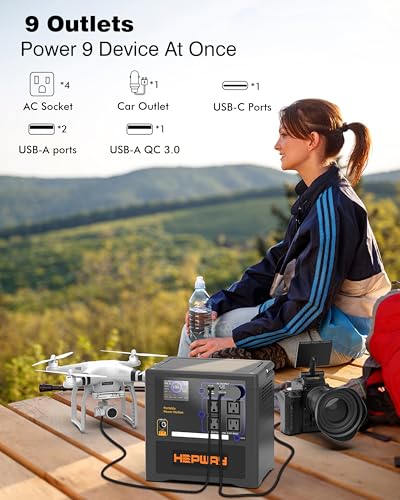 Image of Portable Power Station 1300W, 1154Wh LiFePO4 Solar Generator UPS Home Battery Backup Power w /4 1300W AC Outlets,PD 60W,Fast Charging for Outdoor Camping, RV Travel,Emergency