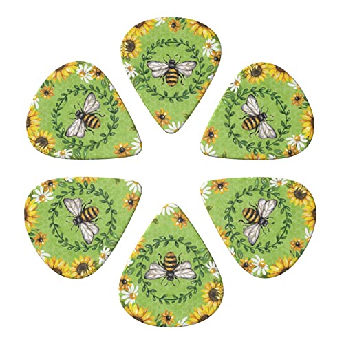 Ensemble de 6 médiators de guitare Bee & Sunflowers pour guitare acoustique, guitare électrique, basse, ukulélé – fin… - Les Beatles, Paul McCartney, John Lennon, RIngo Starr, George Harrison Ensemble de 6 médiators de guitare Bee & Sunflowers pour guitare acoustique, guitare électrique, basse, ukulélé - fin… – Image 5