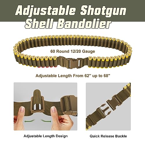 Snapklik.com : Tyseam 60 Round Adjustable Shotgun Shell Bandolier ...