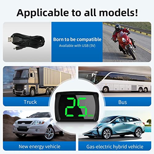 ikasus Velocímetro digital GPS, visor universal de GPS para carro, velocímetro GPS Hud com interface