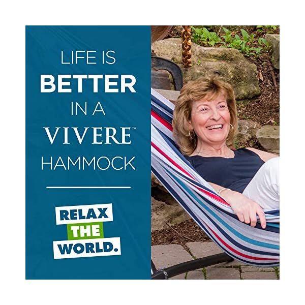 Vivere, Denim Double Cotton Hammock with Space-Saving Steel Stand including carrying bag - Image 10