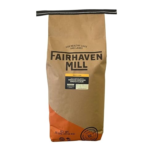 Fairhaven Mill Harina de pan integral orgánica - Molido medio alto en proteínas - Contiene gluten - Ideal para panes, rollos y panes artesanales -