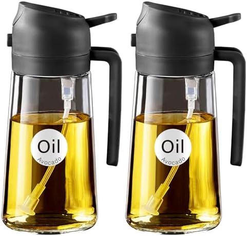 YARRAMATE 2 dispensadores de aceite de oliva de 470 ml, pulveriza...