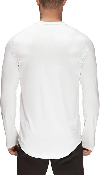 T-shirt Manches Longues Slim Fit Performance - 90% Coton, Coupe Athlétique Pour Le Sport