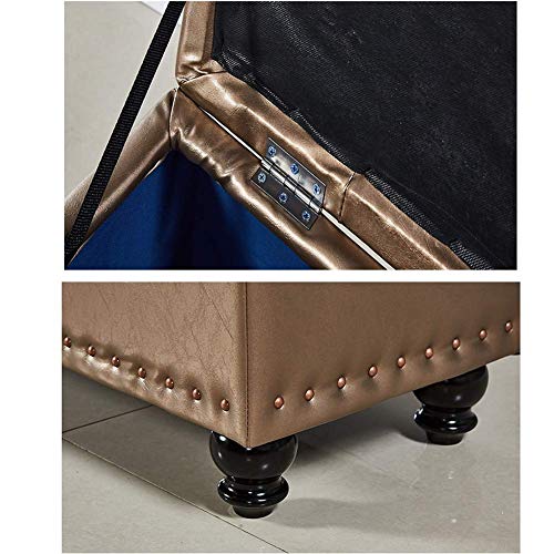 Pouf de rangement rectangulaire multifonctionnel 60 x 40 x 43 cm - 6