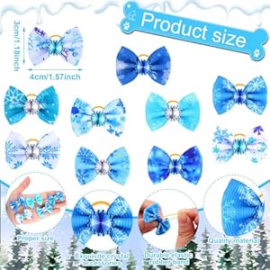   100-Pack-Winter-Dog-Hair-Bows-with-Rubber-Bands-Snowflake-Puppy-Bows-Rhinestone-Pet-Hair-Accessories-Dog-Bows-Grooming-for-Small-Girl-Dogs-Snowflake-Pattern