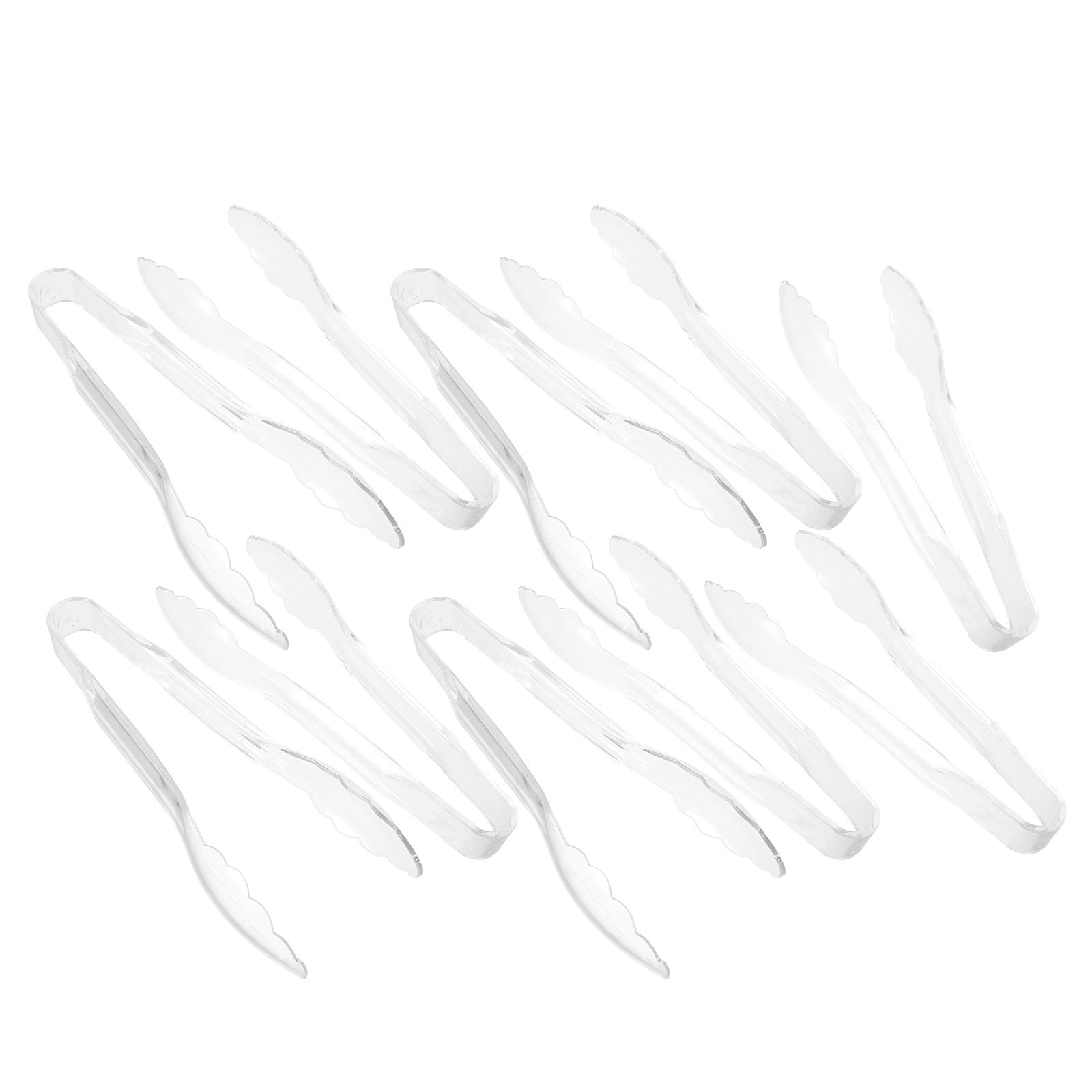 jojofuny Pinzas Transparentes de Plástico para Alimentos, 9 Pulgadas, Paquete de 10 Piezas, Ligeras y Portátiles, Ideales para Bbq y Catering