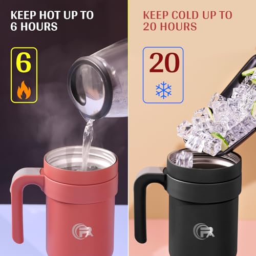 Image of Primalite 1200ML Stainless Steel Insulated Tumbler with Handle | 2-in-1 Straw & Flip Lid | 40oz Travel Mug Bottle for Hot, Cold Drink | Fits in Car CupHolder for Water, Iced Tea, Coffee- Creamy Beige