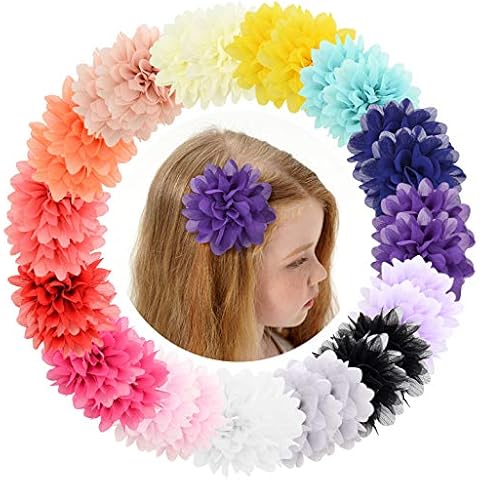 30pcs Baby Girls Alligator Hair Clips Chiffon Flower Hair Barrettes Accessories for Kids Toddler Teens Cover
