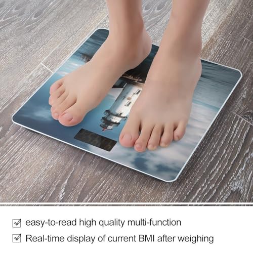 Báscula digital de baño Light House Ocean 400lb LCD miniatura 5