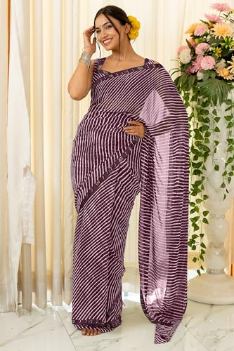 Image of MIRCHI FASHION Women Saree Georgette Traditional Bandhani | Ethnic Printed Sari for Social Gatherings with Unstitched Blouse Piece