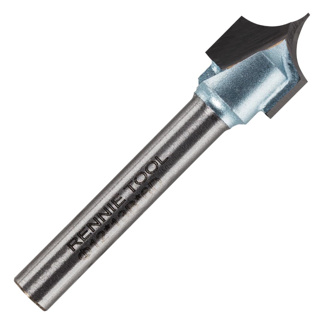 Rennie Tools - 12mm Cut x 6mm RAD x 6mm Shank TCT Tungsten Carbide Tipped Roundover Router Bit / Point Cutting Round Over Bit, 2 Flute Carbide Tipped CNC Router Bit — image 1