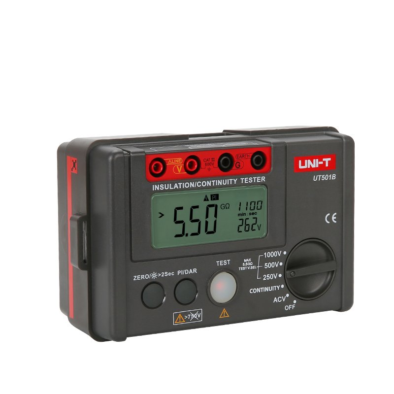 UNI-T UT501B Serie UT500 Probador de Resistencia de Aislamiento, 250V/500V/1000V, 1mA