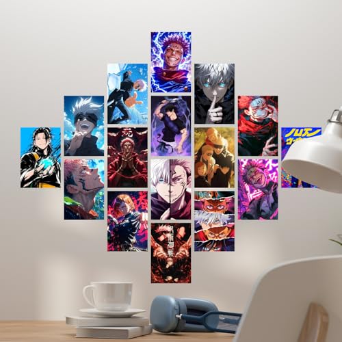 Image of Jujutsu Kaisen Manga Series Poster Set of 54 | 4x6 Inch Mini Poster Collage Kit | Yuji Itadori, Gojo Satoru, Sukuna, Megumi, Nobara | Jujutsu Kaisen Wall Decor for Anime Fans | Manga Poster Collection