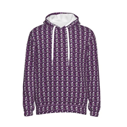 Sweat à capuche squelette violet unisexe chaud et confortable avec poche - 7
