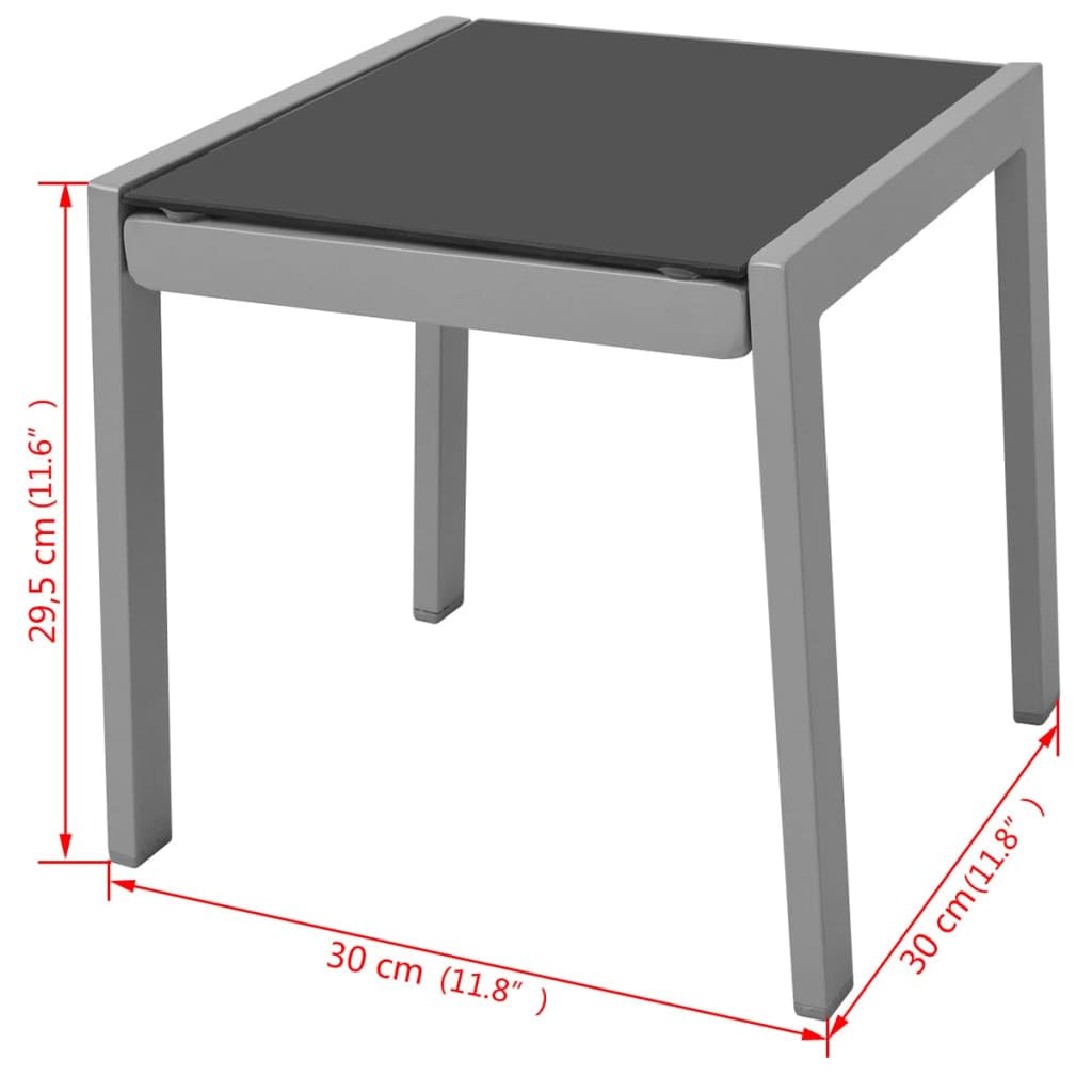 Leżaki do opalania ze stołem, aluminium, czarne, odporne na warunki atmosferyczne, regulowane, ergonomiczne, zestaw 2 szt., leżanka ogrodowa, leżanka relaksacyjna, składana, na