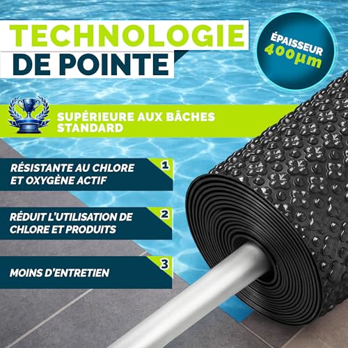 Bâche à bulles 732x366 cm tillvex évite le refroidissement de l'eau