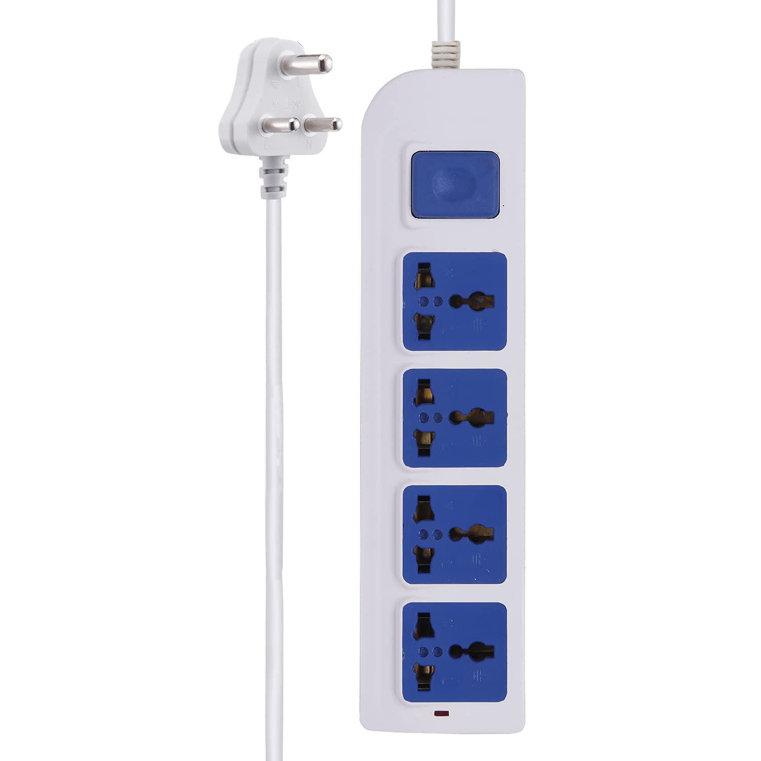 DIGIWAY 4+1 Power Strip with Master Switch, 4 International Sockets Extension Board, Thermal Protection, 10 AMP Output, 2.50 Meter Cord Length, Power Indicator, Extension Board for Computer, Surge Protector, Spike Buster, Switch Board(White,Blue)-image-36