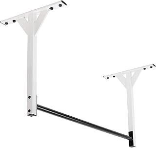 Wall or Ceiling Mount Pull Up Bar with 48” Straight Bar and 22” Risers, Double Wall Mounting Plates Fit 16” or 24” Studs and Joists by Ultimate Body Press