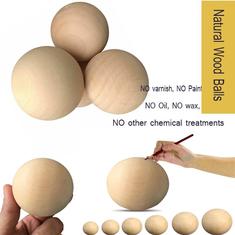 Boules Rondes En Bois Naturel Uni 20,6mm - Perles Sans Trou Pour Bricolage Et Créations