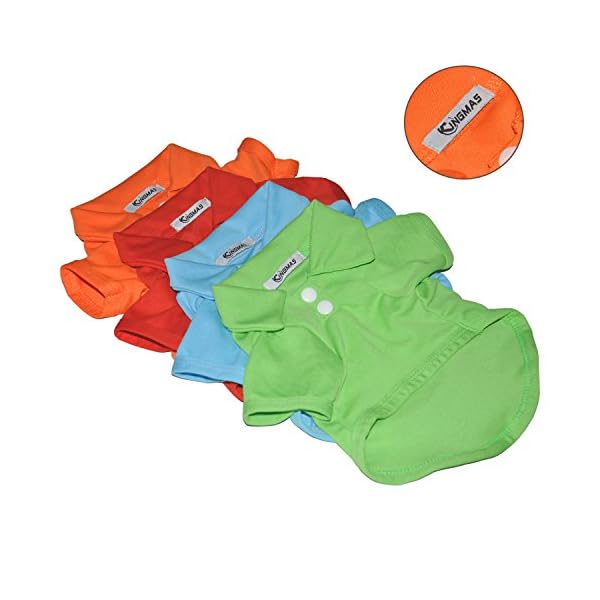 Kingmas 4 pack dog shirts pet puppy t-shirt clothes outfit apparel coats tops - image 3