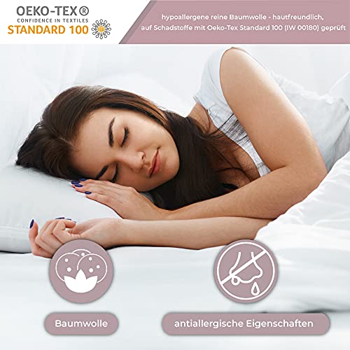 Bettlaken ohne Gummizug kochfeste 2er Set: 160 x 250 cm - weißes Betttuch ohne Gummi Baumwollstoff Laken zum zudecken Hotel 125 g/m² - Image 5